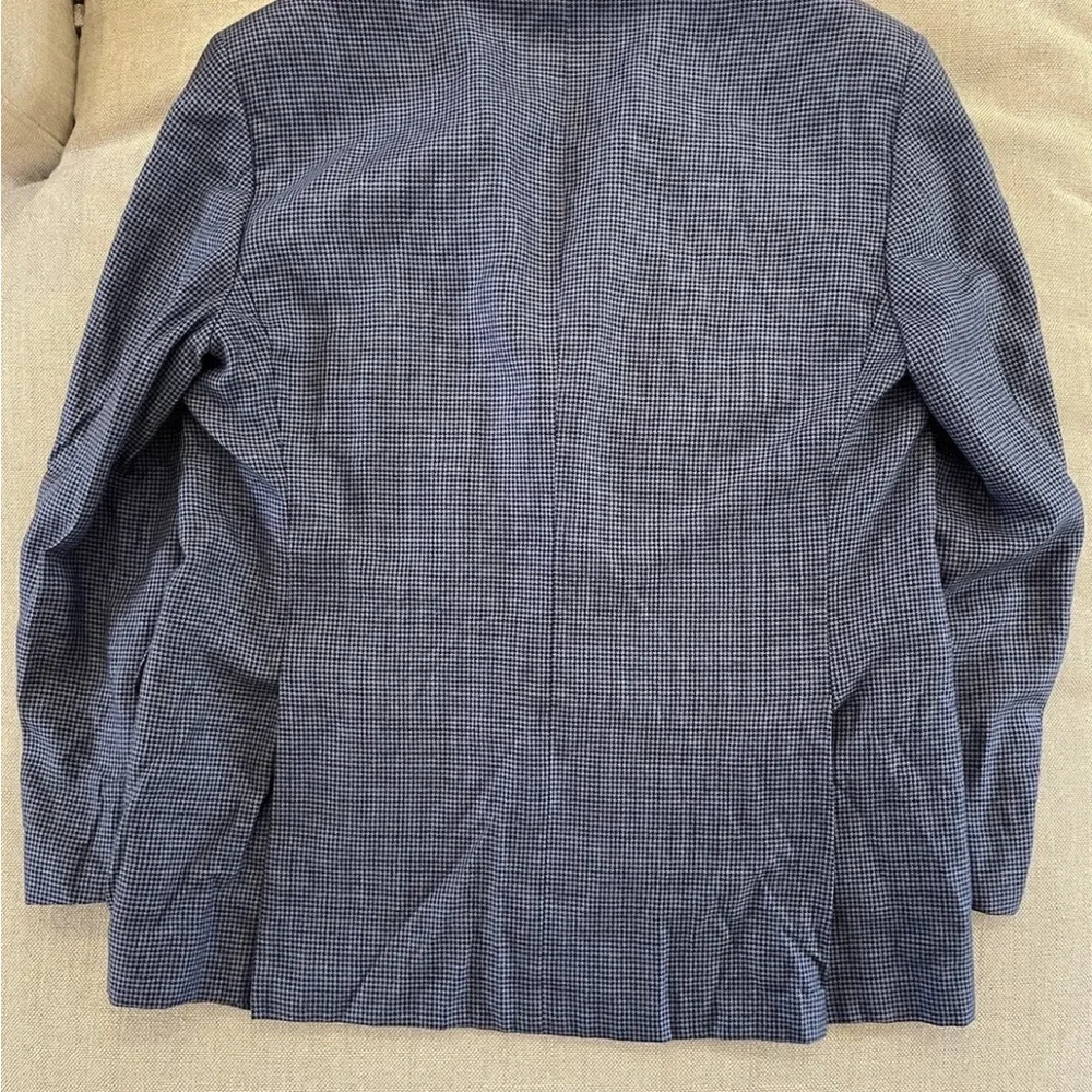 CANALI made in italy Silk Linen Wool‎ Puppytooth Check Jacket Size 48 R $1895